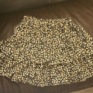 Floral Black and Cream Women's Skirt